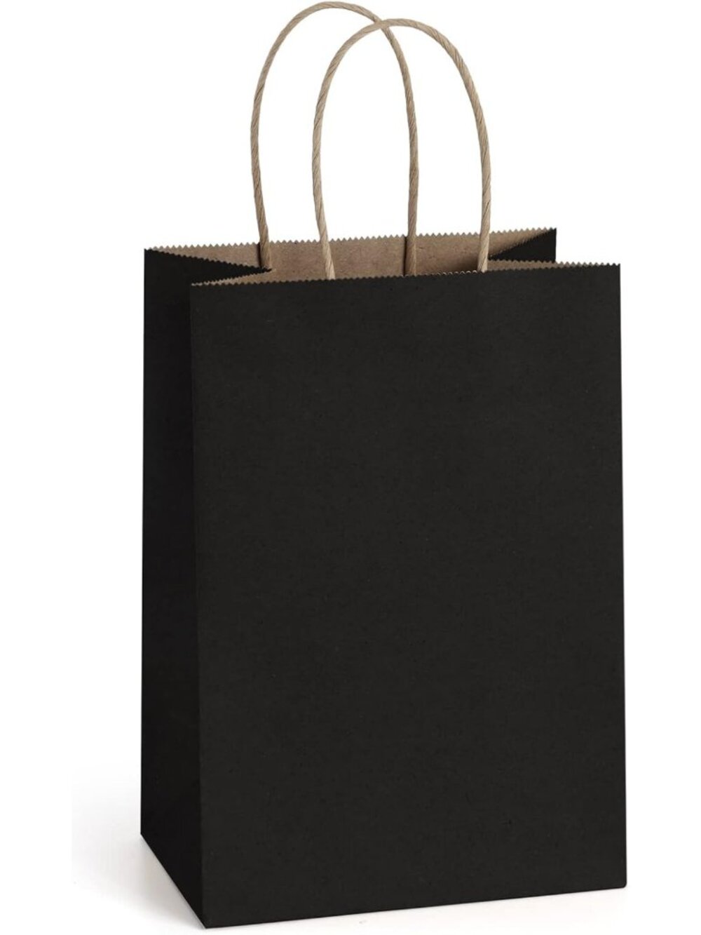 100 Pcs Small Kraft Paper Gift Bags with Handles - Black Bulk for Retail